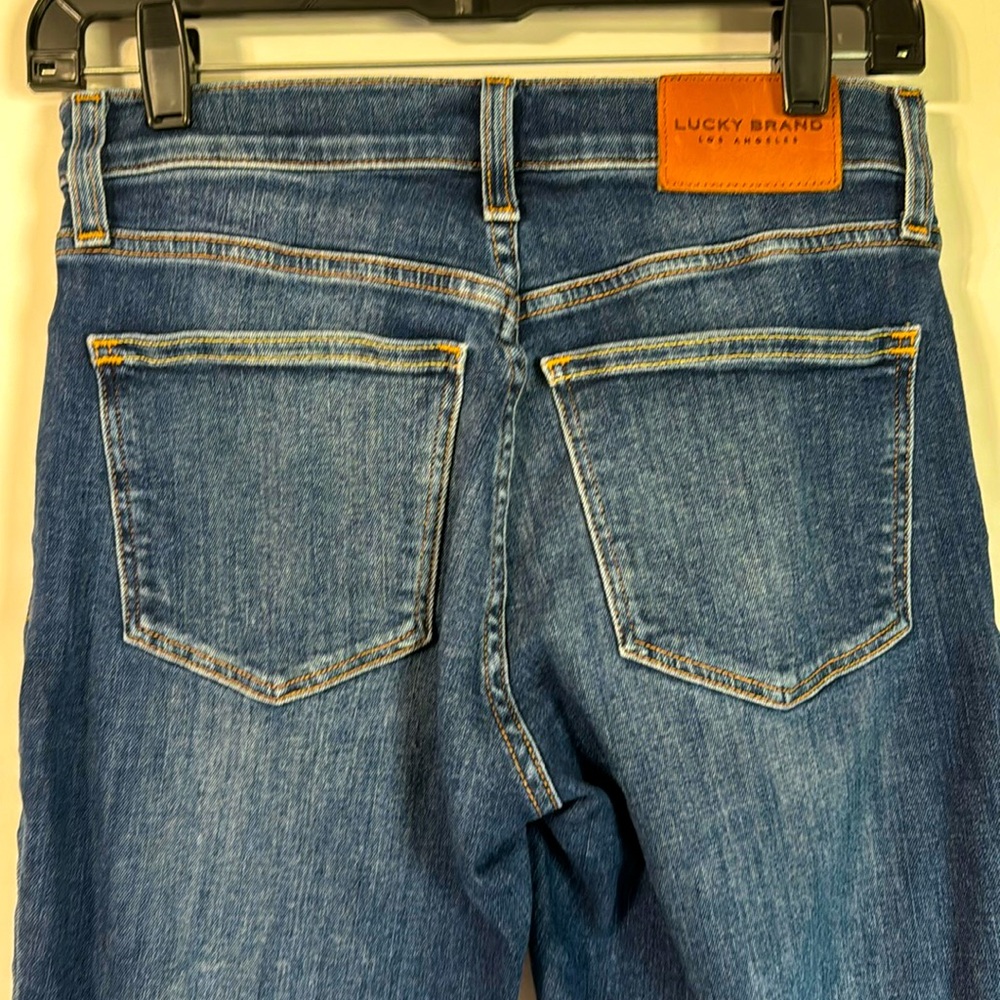 Lucky Brand π Ava Mid Rise Distressed Skinny Size 4 - Picture 7 of 15